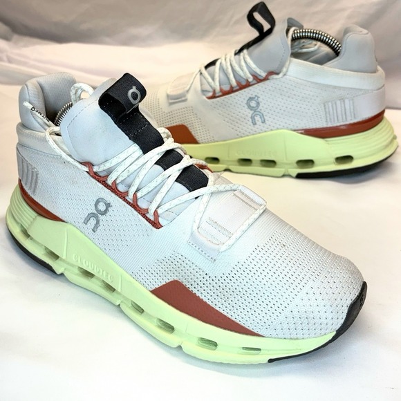 Once We Were Warriors Shoes - On Cloudnova Running Trainers Womens Size US 7 Limelight Eclipse Swiss Gym Shoes